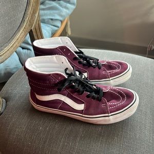Vans old skool high tops burgundy size 8.5.